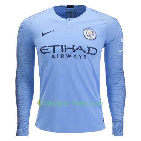 Koszulka Manchester City Domowe Koszulki Piłkarskie 2018/19 Długi Rękaw
